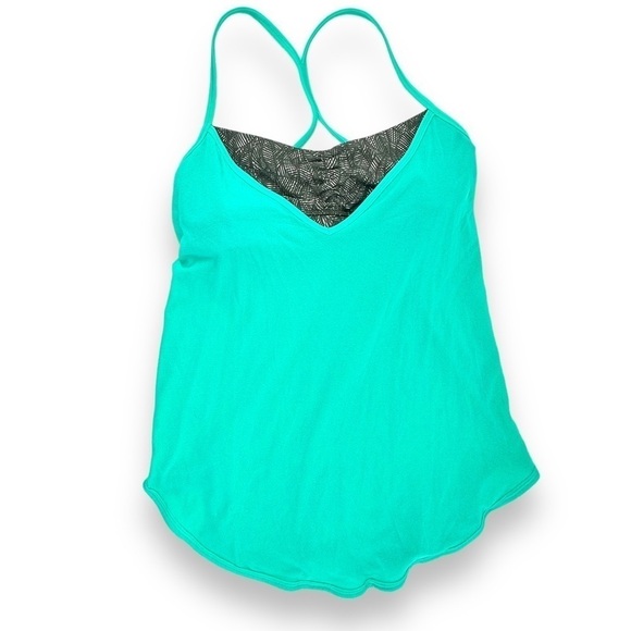 Lululemon Roll Out Tank Gator Green Lightweight Sweat Wicking Open Back Size 6 - Picture 2 of 7